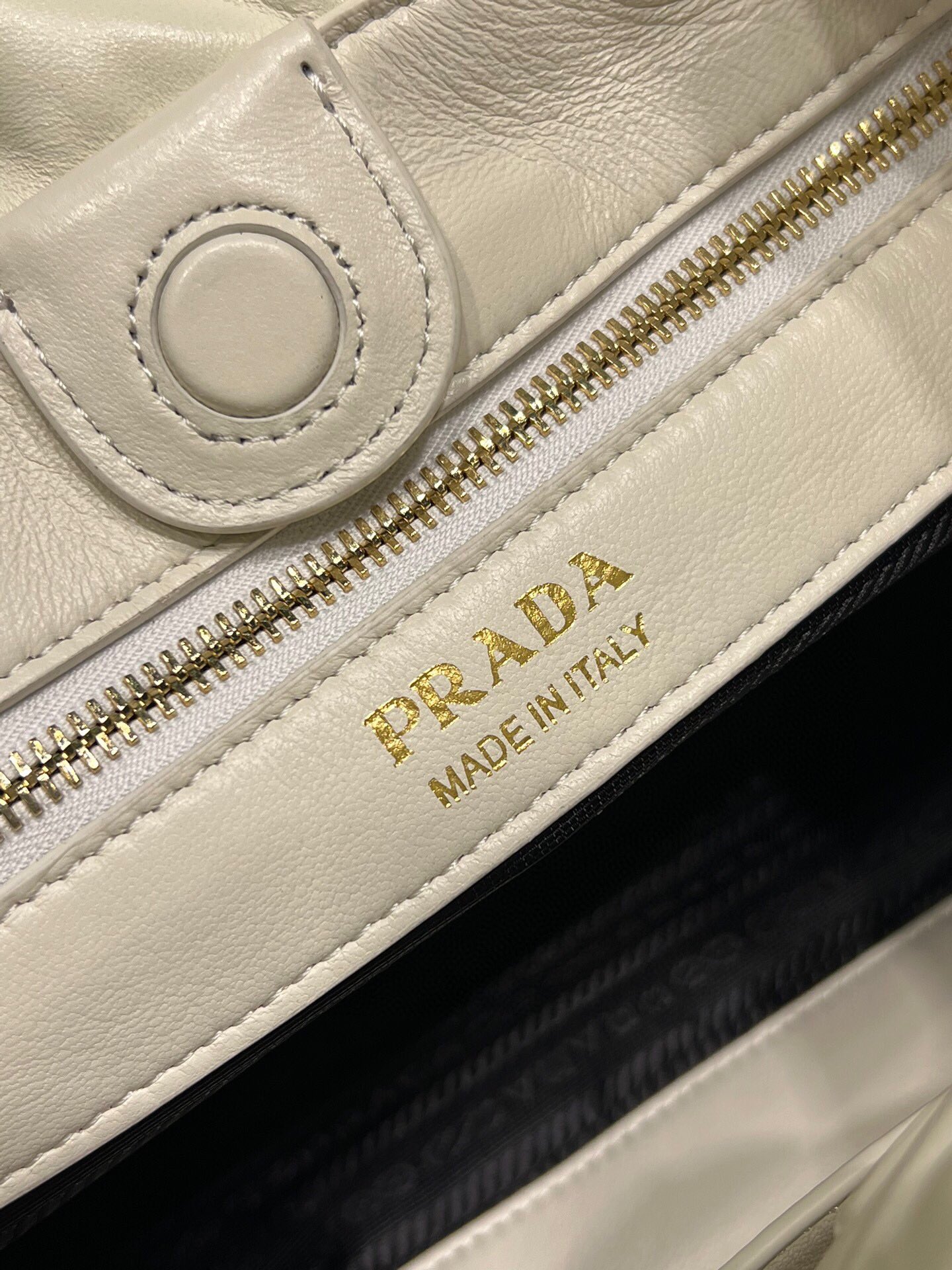 Prada Nappa Leather Shoulder Bag Tote Handbag White 1BG541